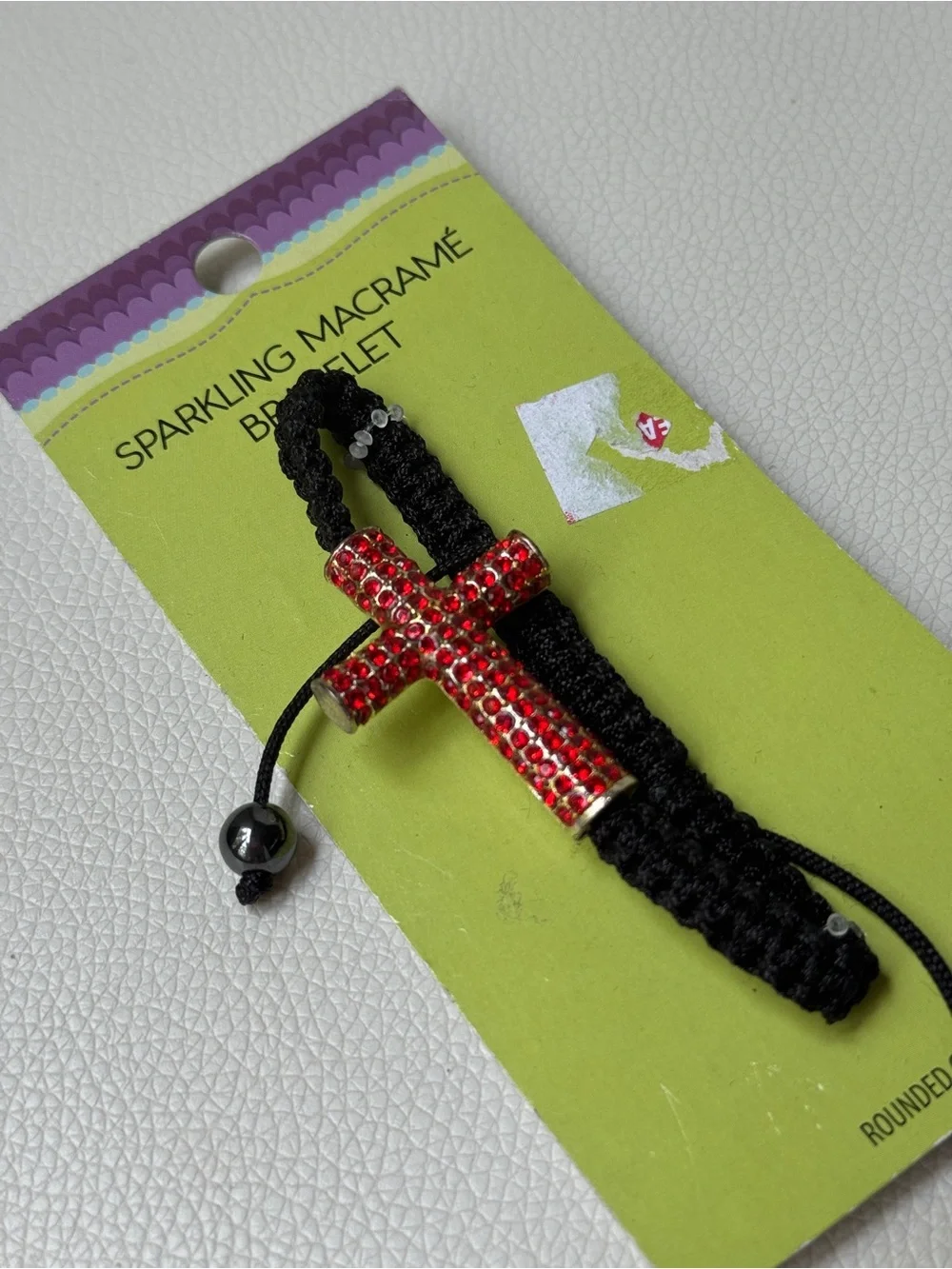 Bracelet with Red Crystal Cross